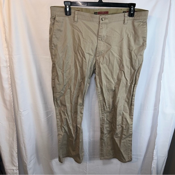 Lee Pants Khaki Custom Fit Chino Straight Leg Professional Work Wear Pants 38x30 - Picture 7 of 11